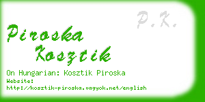 piroska kosztik business card